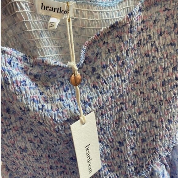 Brand New Heartloom Printed Smocked Top With Puff Sleeves - Picture 2 of 13